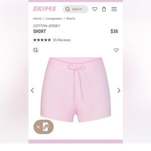 SKIMS COTTON JERSEY SHORTS 🌸🎀💗
